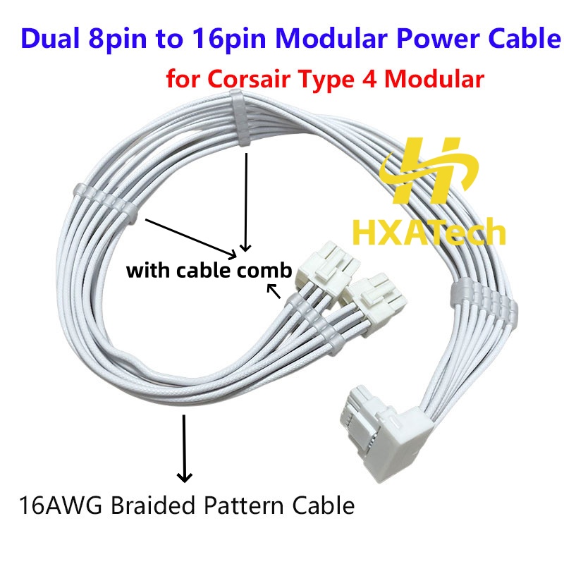 Dual 8Pin To 16Pin 12Vhpwr Cable - Wysokiej jakości kabel zasilający 16AWG z