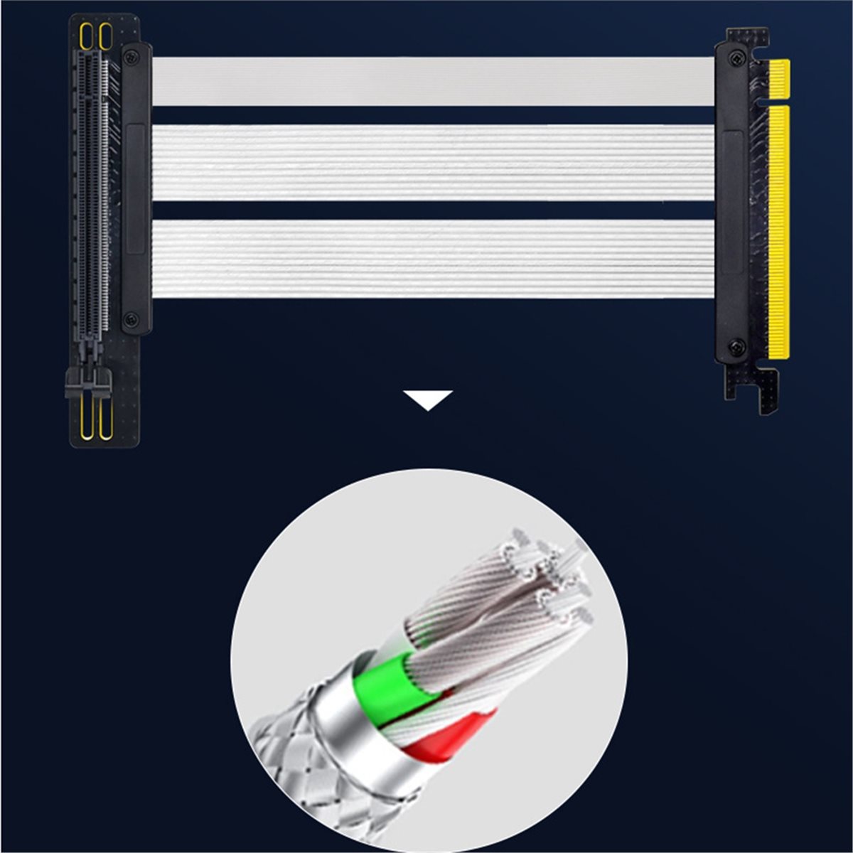 Pcie 5.0 Gpu Riser Cable - Kabel przedłużający HDL PCIe 5.0 X16