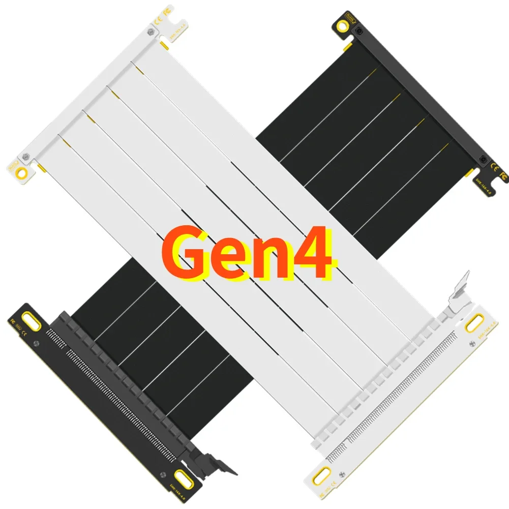 Itx Gpu Riser Pcie 4.0 16X - Czarny biały podwójny odwrotny przedłużacz karty