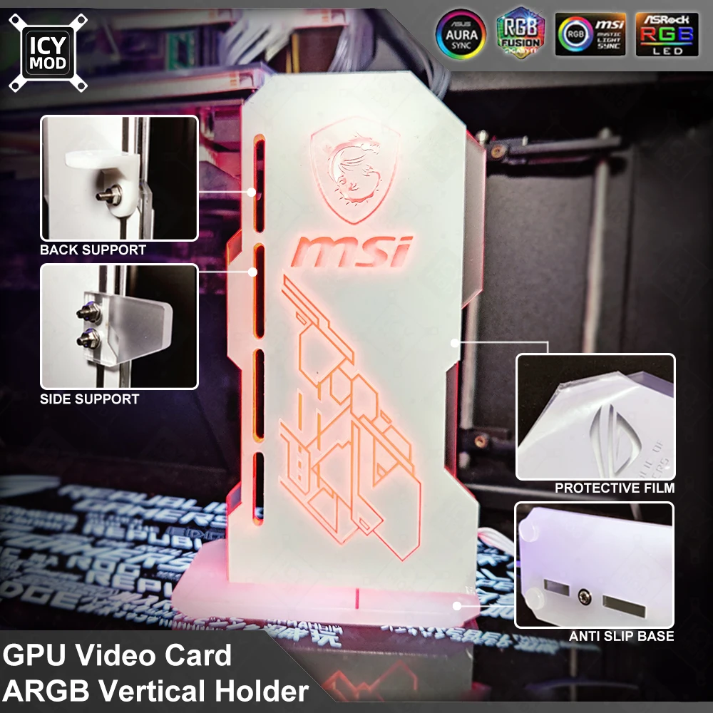 Desktop Gaming Gpu 32Gb - Wspornik karty wideo konfigurowalny pionowy uchwyt