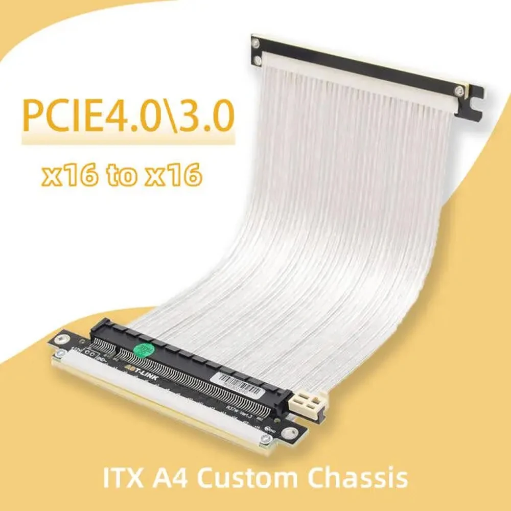 Silver White Reverse PCIE 4.0  – Itx Gpu Riser Pcie 4.0 16X recenzja i cena