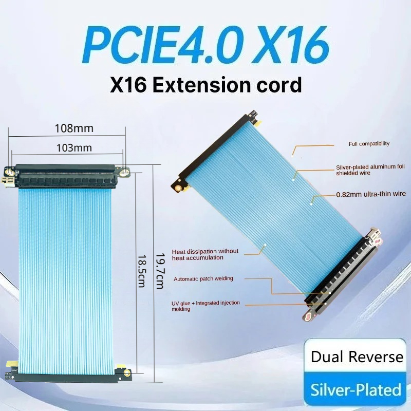 Podwójny kabel riser PCIe 4.0  – Itx Gpu Riser Pcie 4.0 16X recenzja i cena